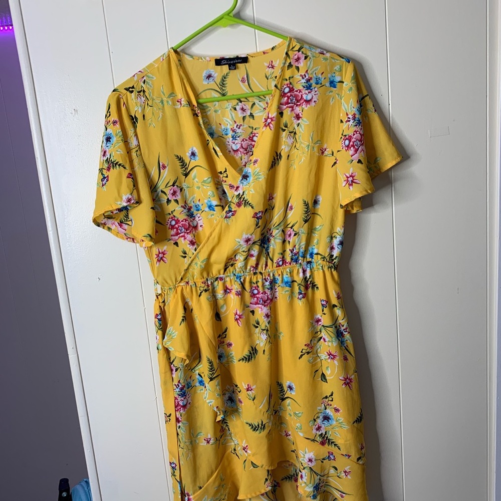 YELLOW FLORAL SPRING/SUMMER DRESS
